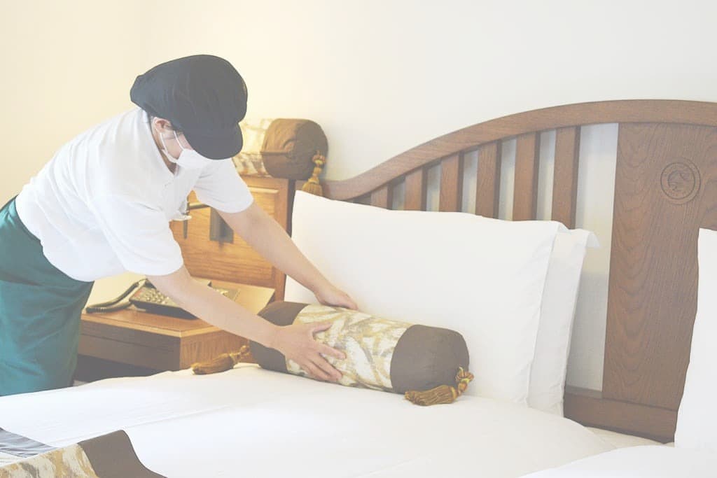 客室清掃業務の実際の様子｜有限会社クリーンアップサービス｜採用求人情報｜函南町本社｜就業場所箱根町